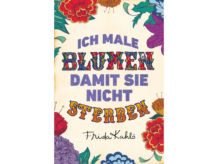 Wanddekoobjekt LUCKYLINDE Frida Kahlo - Blumen malen , bunt, B:20cm H:30cm T:0,3cm, Blech, Wanddekoobjekte, Wanddekoobjekt, Stahlschild