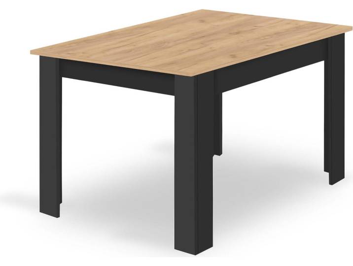 Table Valora NP 120x80 Pieds Artisan Noir - Grande table de style artisanal avec pieds noirs