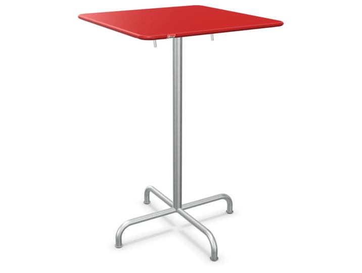 Metall-Stehtisch Rigi Feuerverzinkt von Schaffner / Farbe: Rot / Grösse: 70 x 70 cm