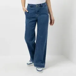 STRANDFEIN Jeans schräge Eingriffstaschen weites Bein