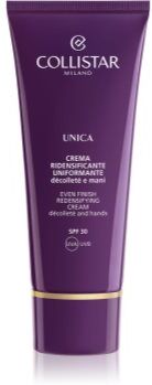 Collistar Unica Even Finish Redensifying Cream creme refirmante para decote e seios SPF 30 75 ml. Unica Even Finish Redensifying Cream