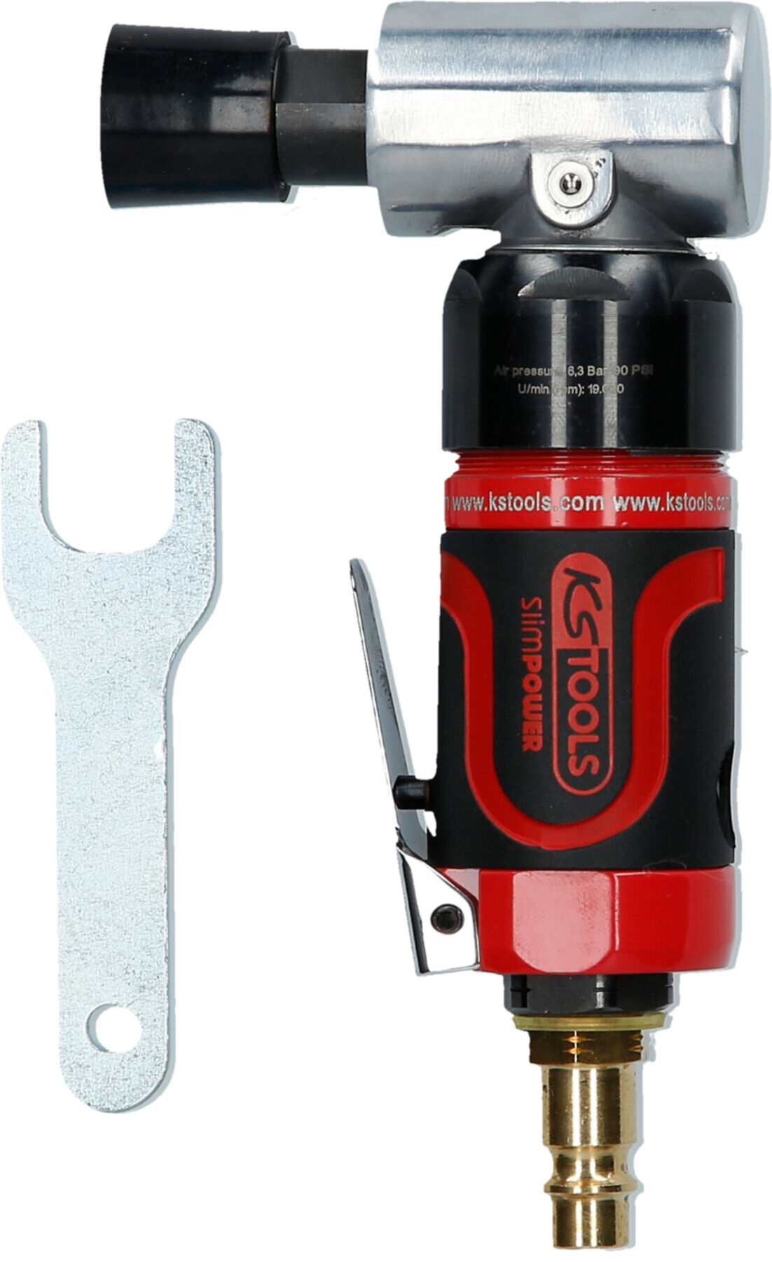 KS Tools SlimPOWER Mini-Druckluft-Schleifmaschine für kleine Pads, 19000 U/min (515.5570)
