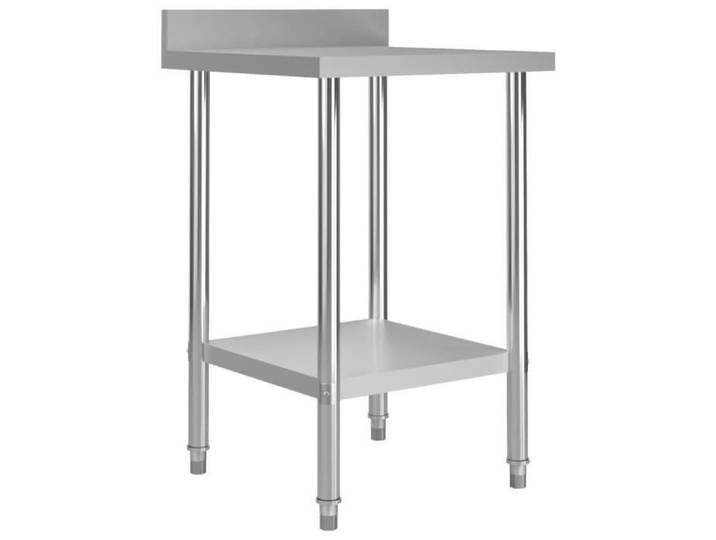 CEN Table de travail de cuisine avec dosseret 60x60x93 cm Inox