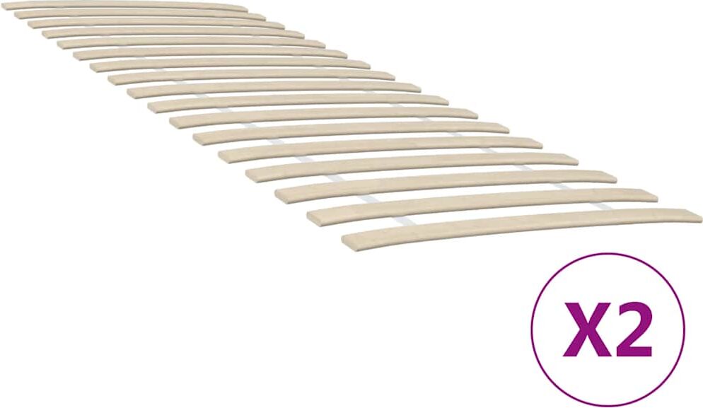 vidaXL Recambios de láminas de cama con 34 láminas 2 uds 80x200 cm Marrón