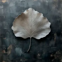 EUROART Wandbild 30 x cm Shimmering Leaves V Metall Silber