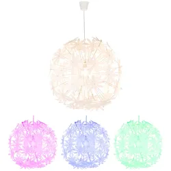 Pendelleuchte Blumenmuster Deckenlampe hängend weiß rund Deckenlampe Blume LED, Fernbedienung RGB Farbwechsel dimmbar, 1x 9W 1x806lm 3000K, 60 cm, Schlafzimmer