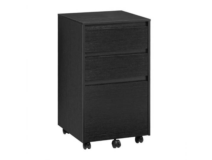 WOLTU Caisson Mobile - Meuble Rangement Bureau avec 3 Tiroirs - 40x40x70cm - Noir
