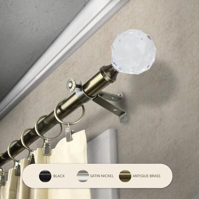InStyleDesign Glitter Adjustable Curtain Rod Set