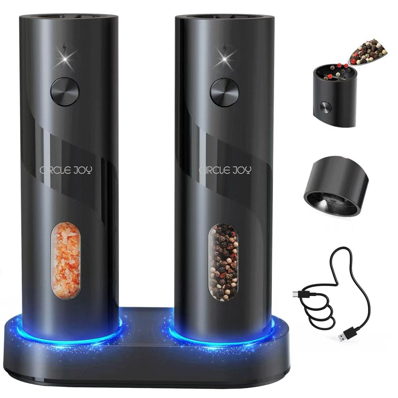 Dripio Elektrische zout- en pepermolens set met LED-verlichting, oplaadbaar, 110 ml