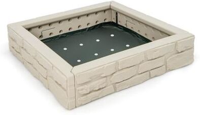 Costway 2-In-1 HDPE Kids Sandbox with Cover and Bottom Liner-White