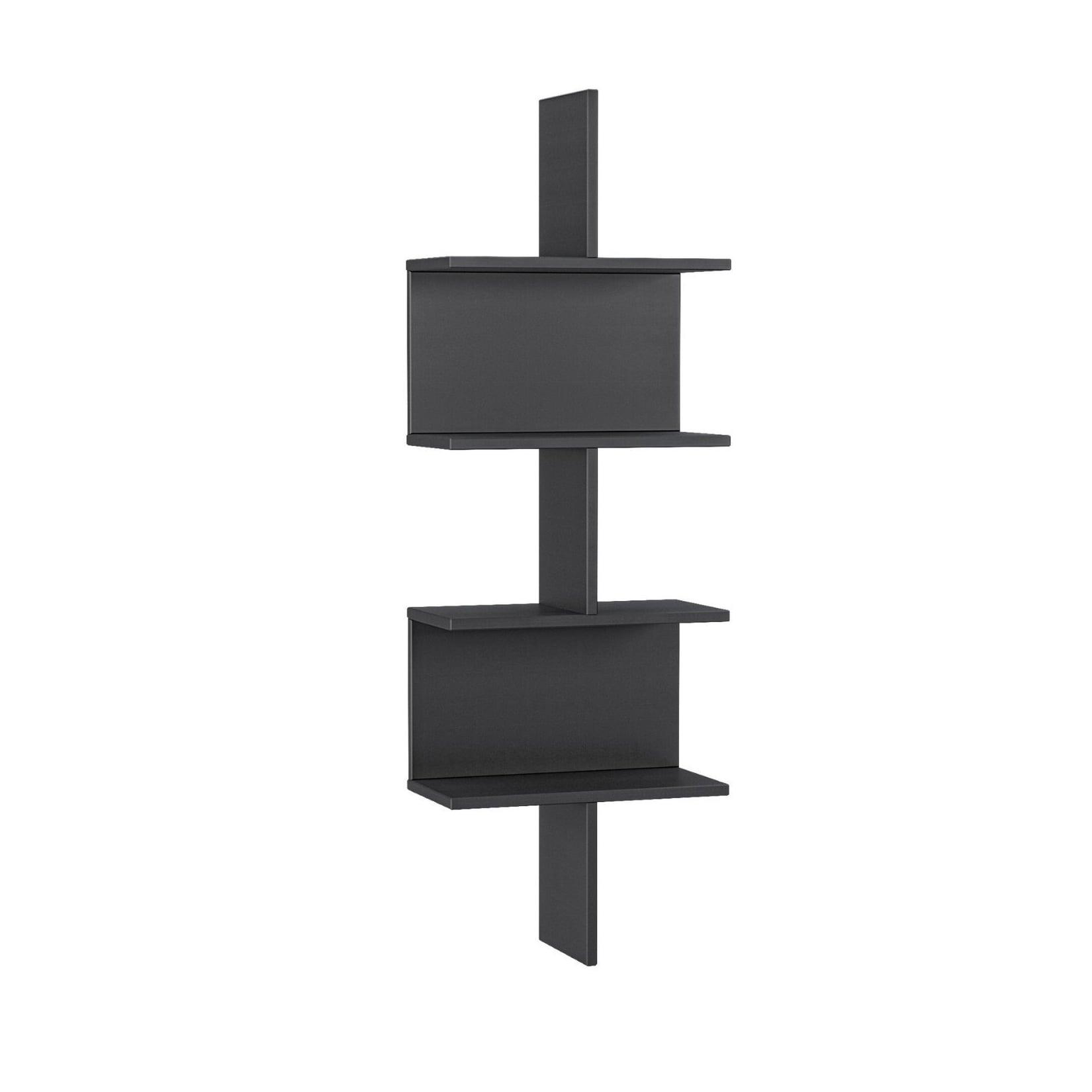Mein-Regal Wandregal OTTO 45x22x132cm MDF Holz bis zu 6 Fächer schwarz