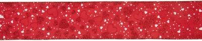 Northlight "Red and White Hearts Valentine's Day Wired Craft Ribbon 2.5"" x 10 Yards"