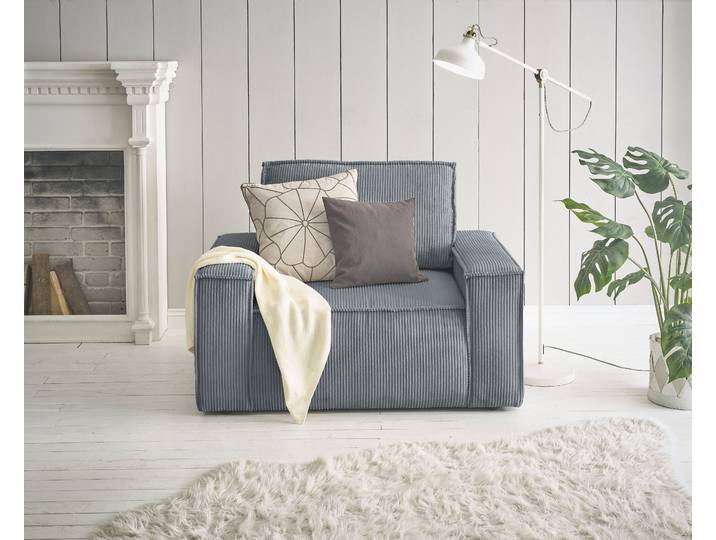 Sessel OTTO HOME SHERWOOD Cord Love-Seat , grau (dunkelgrau), B:120cm H:85cm T:86cm, 100% Polyester, Sessel, Sessel, passend zur Polster-Serie SHERWOOD