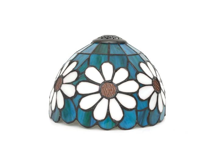 Petit abat-jour Tiffany de remplacement uniquement, style fleur en verre teinté, 8 pouces, adapté aux lampes de table, lampes de bureau, lampes suspendues
