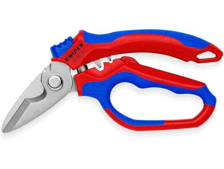 KNIPEX Gebogen schaar voor elektriciens spiegelgepolijst, 95 05 20 SB