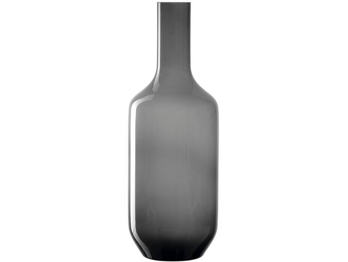 Bodenvase LEONARDO Dekovase MILANO, handgefertigt , grau, H:64cm Ø:23cm, Glas, Vasen, Bodenvase, aus Glas, in Flaschenform