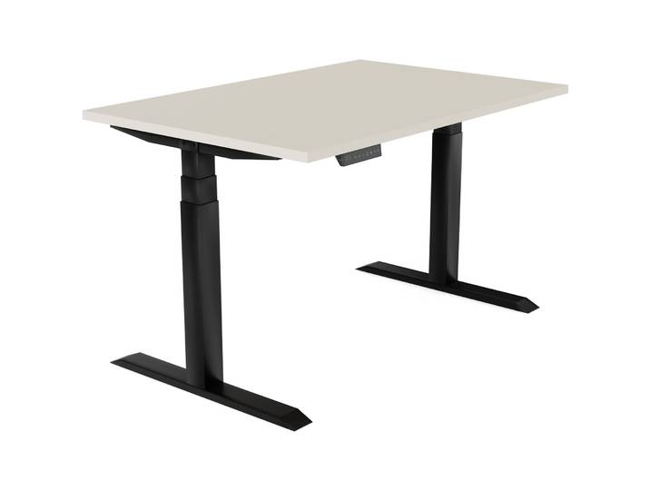 Schreibtisch Setup Creme Höhenverstellbar B 120 T 80 cm - Material: Holzwerkstoff - Möbel Konfigurator: Traummöbel individuell zusammenstellen -