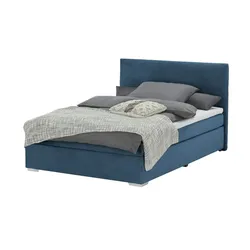 Boxbett Cord  Härtegrad H3  140x200 cm  ¦ blau ¦ Maße (cm): B: 147 H: 104