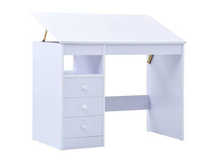 WXGTBKPR Kinderschreibtisch, Neigbare Tischplatte, Holzwerkstoff, 3 Ergonomisches Design, Höhenverstellbar, Mit offener Ablage, Einfache Montage