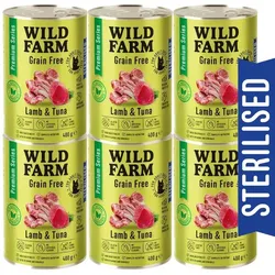 WILD FARM Premium Grain Free Lamm und Thunfisch 6x400g - getreidefreies Futter für sterilisierte Katzen