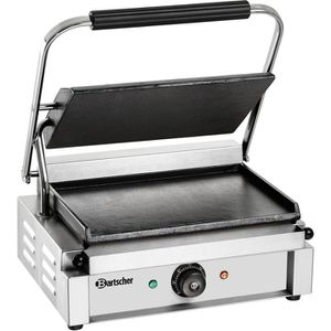 Bartscher Kontaktgrill Panini 1G, A150679, 2200 Watt, glatte Gusseisen Grillplatten