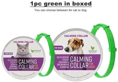 Uplifted Finds Continuous Olfactory Calm Pheromone Collar 1pc Green In Box calming For Dog 70 Cm