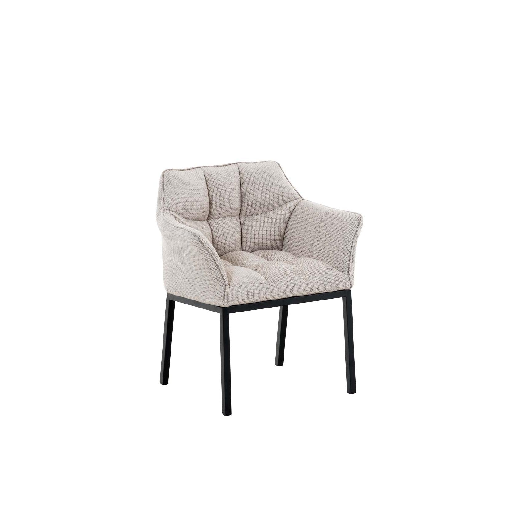 CLP Esszimmerstuhl Octavia B Stoff Farbe: elfenbein, Gestell Farbe: schwarz