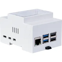 RPI5 CASE DIN1 - Gehäuse für Raspberry Pi 5, Hutschiene, grau/trans.