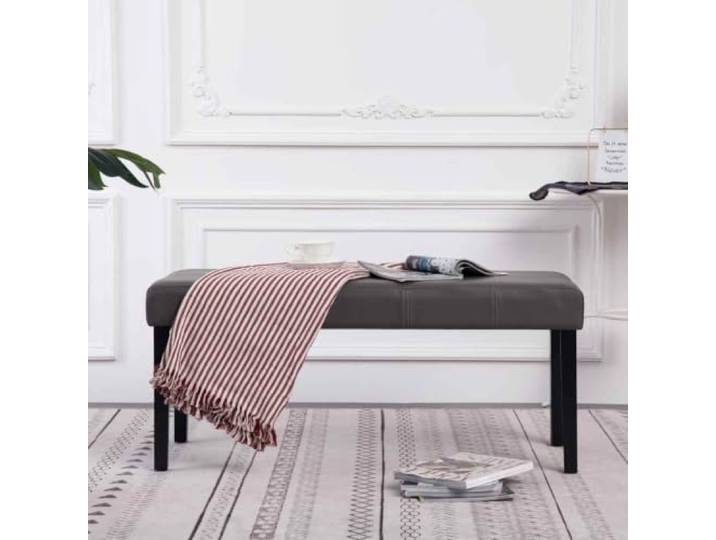 TEKGHUT Sitzbank 106 cm Grau Kunstleder mit Holzrahmen Dick gepolstert, pflegeleicht, stabiler Holzrahmen, einfache Montage, modernes Design