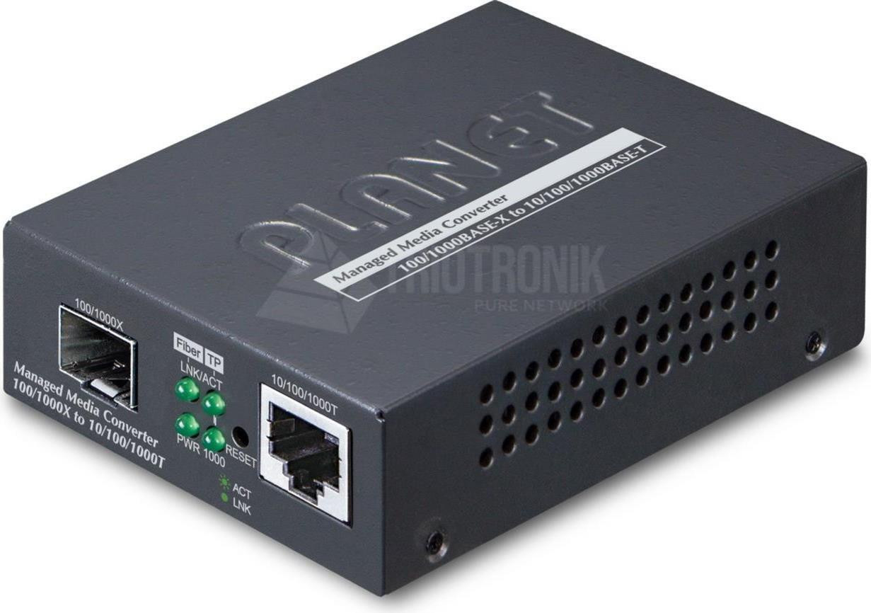Planet PLANET Gigabit Ethernet Switch met SFP, Web/SNMP, Zwart, Metaal