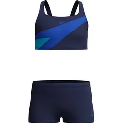 SPEEDO Kinder Bikini Hyperboom Butterfly Back Two Piece, Größe 128 in Blau Blau