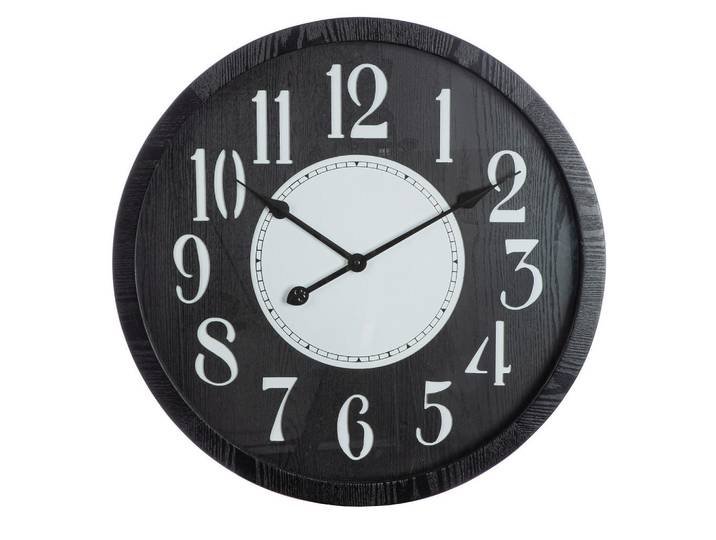 Wanduhr Chicago, Schwarz, Weiß, Metall, 5 cm, Dekoration, Uhren, Wanduhren