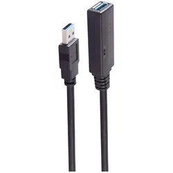 Shiverpeaks -BASIC-S--USB-Typ C--Aktive USB-A Verlängerung, USB 3.0, 5Gbps, 5m (5 m, USB 3.2 Gen 1), USB Kabel