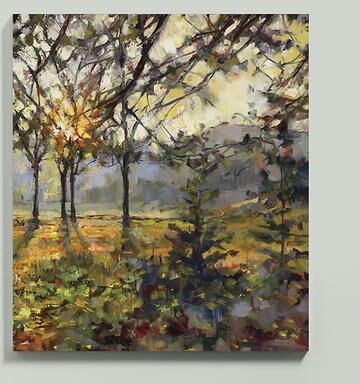 "Mountain Dawn Stretched Canvas - 28"" x 24"" - Ballard Designs"