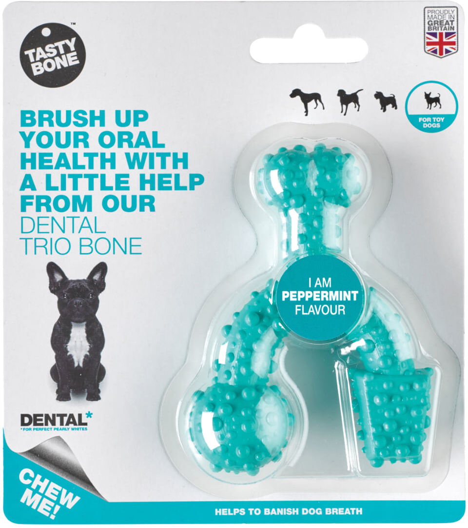 TASTYBONE Osso Trio Bone per Cane Toy MENTA PEPERITA