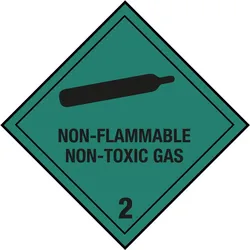 Placard Kl. 2.2, Non-Flammable / Non-Toxic Gas, 250x250mm