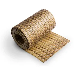 zaun|zu® Sichtschutzstreifen Rattan Einzelstreifen für Doppelstabmatten Stroh 2,55m