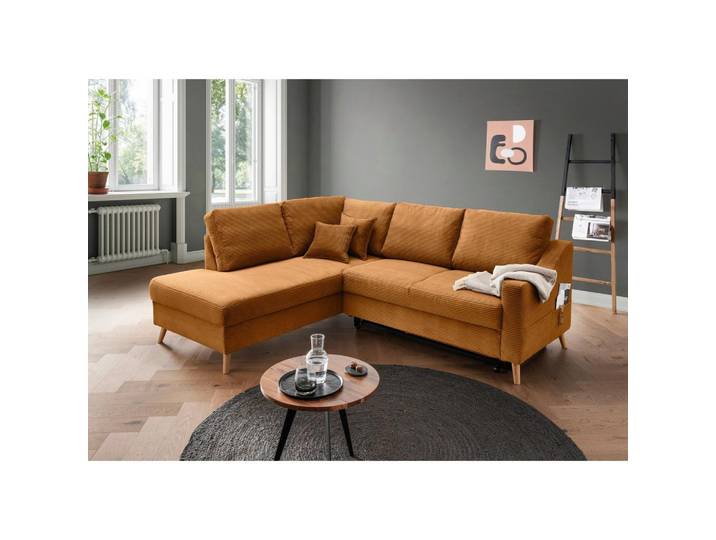 Ecksofa Valentina Goldfarben S: 200x230 cm