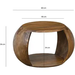 Wohnling, Couchtisch + Beistelltisch, Mango (60 x 36 cm)