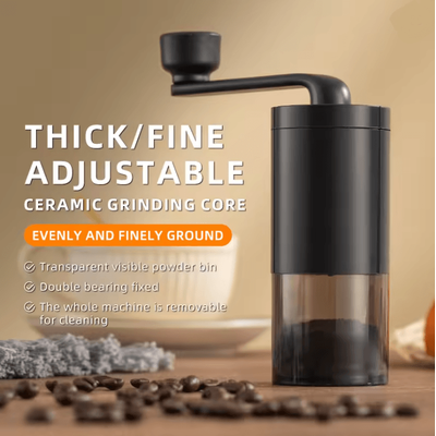 Manual Coffee Grinder Portable Hand Crank With Adjustable Bean Settings Manual Coffee Grinder Portable Hand Crank With Adjustable Bean Settings