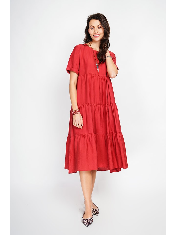 Le Jardin du Lin Kleid in Rot - 40
