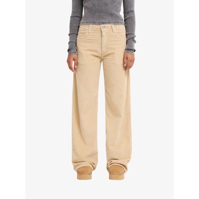 Cordhose ROXY "SURF CRUSH CORD", Damen, Gr. S, N-Gr, pebble, Obermaterial: 100% Baumwolle, Hosen Cordhose, Wide-Leg-Passform, mit markanter Cord-Struktur, sportlicher Stil
