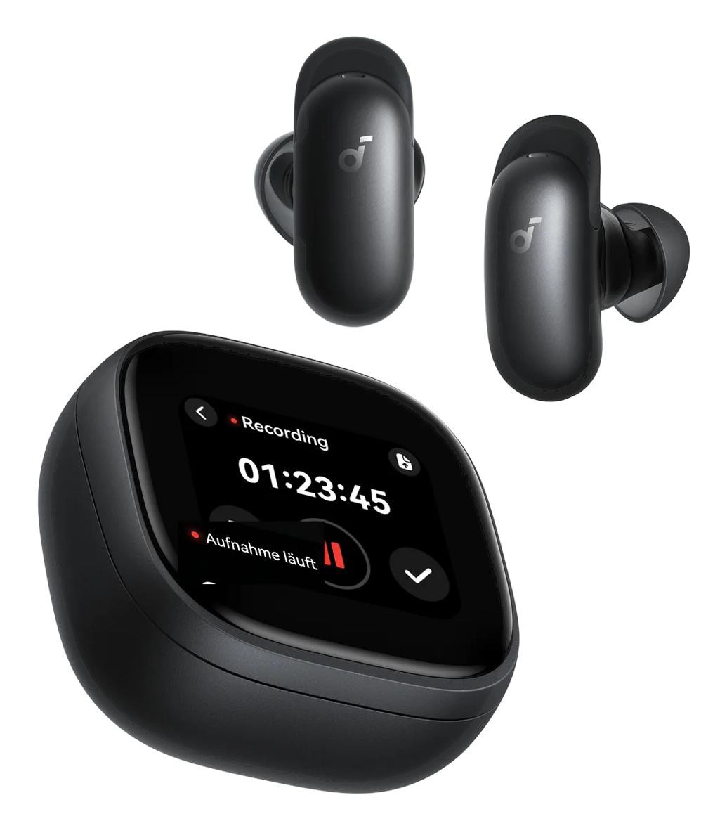 soundcore Liberty 5 Pro Max In-Ear Bluetooth-Kopfhörer Noise Cancelling Display, KI-Assistent; schwarz D1204G11