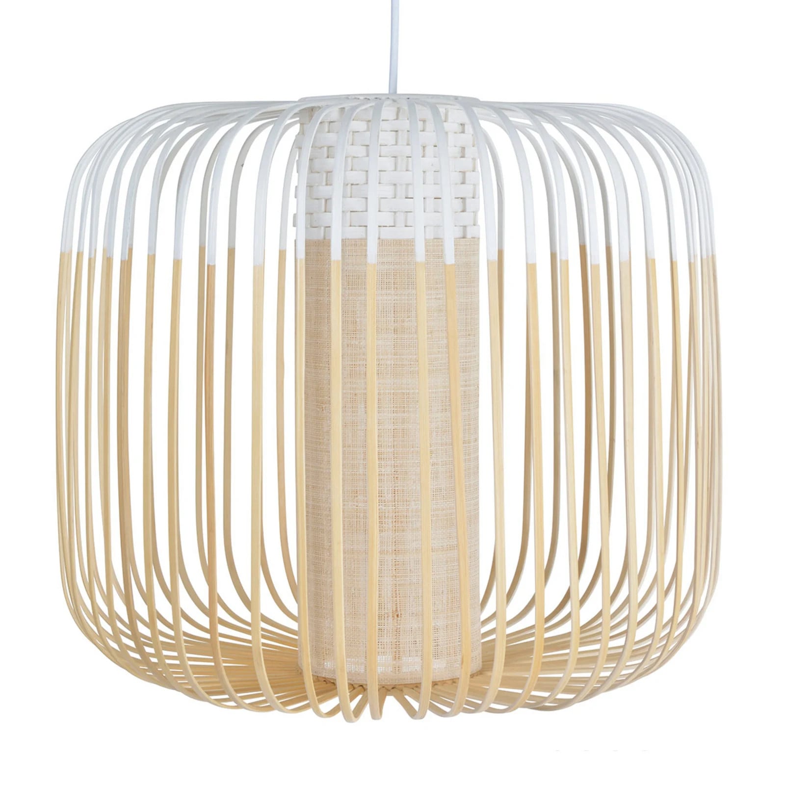 Forestier Bamboo hanglamp M White - Bamboe hanglamp voor de woonkamer