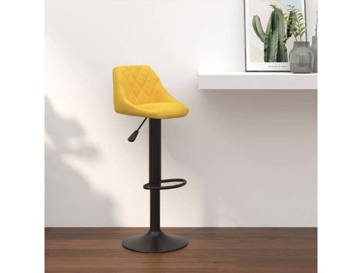 L'unité Tabouret de bar - FAFM - Jaune moutarde - 100 % polyester velours *Aspect Elégant 2794496
