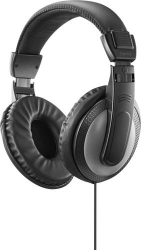 Hama Fernsehkopfhörer ShellTV II , Over-Ear, einseitiges, langes Kabel (6m), SW TV-Kopfhörersystem kabelgebunden Stereo Schwarz, Dunkelgrau Lauts