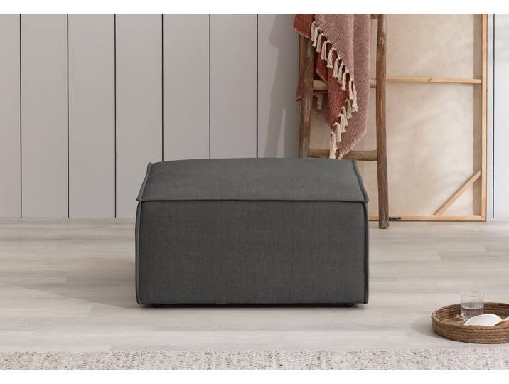Hocker GOODPRODUCT SHERWOOD Samtvelours Polsterhocker , grau (anthrazit), B:80cm H:42cm T:80cm, 100% Polyester, Hocker, Hocker, Hocker quadratisch, ideale Ergänzung zum Loveseat SHERWOOD