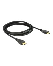Delock HDMI mit Ethernetkabel M bis M 2 m dreifach abgeschirmtes Twisted-Pair-Kabel Schwarz 4K Unterstützung (84714)