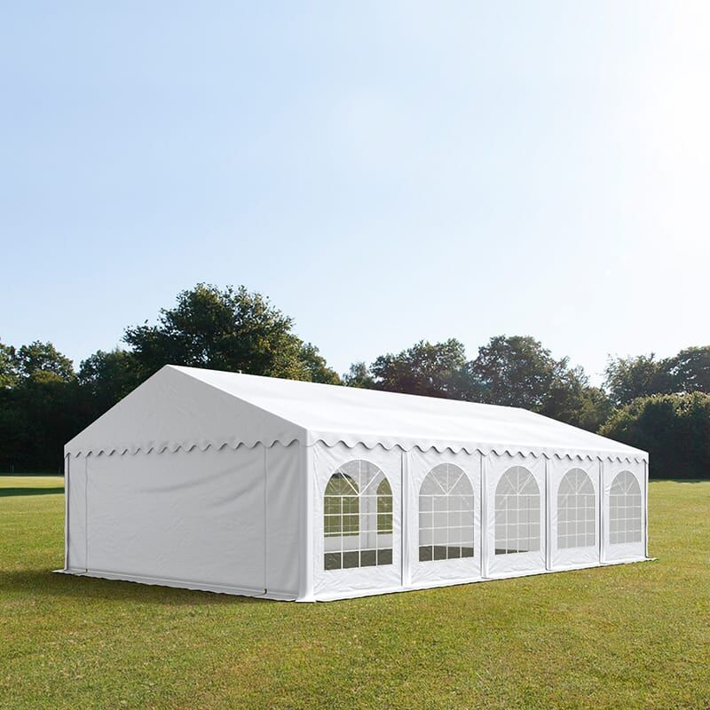 TOOLPORT 6x10m Partyzelt, PVC-Plane, weiß, mit Bodenrahmen - (7304)