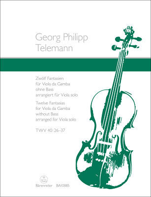Bärenreiter Telemann 12 Fantasien Viola